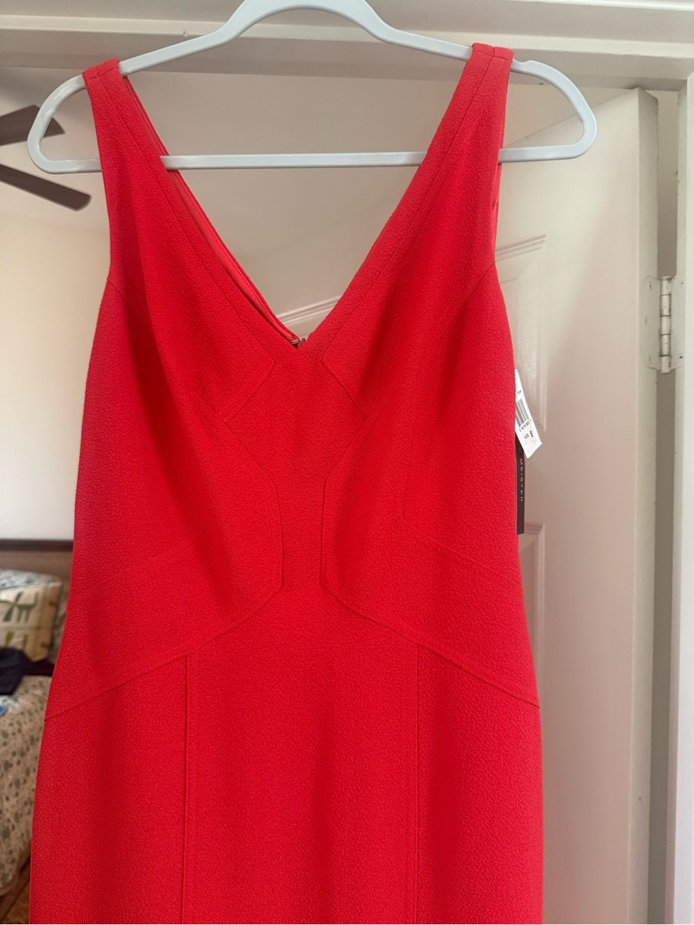 NWT V-Neck David Meister Red Trumpet Gown